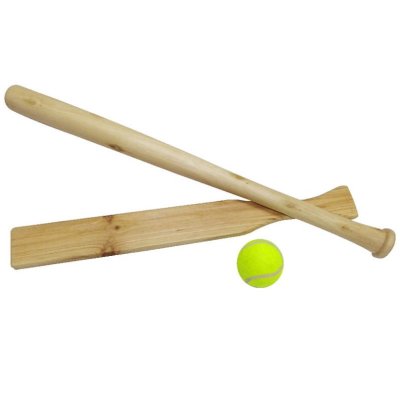 Zoom bild av 480007-brännbollsset-med-två-slagträ-och-en-boll